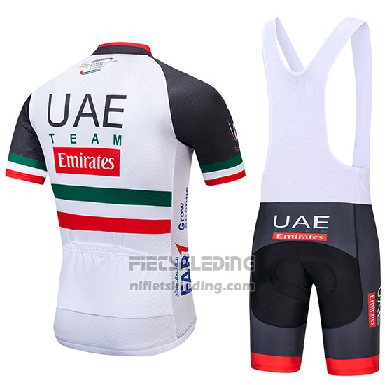 2019 Fietskleding UCI Wereldkampioen Uae Wit Zwart Rood Korte Mouwen en Koersbroek